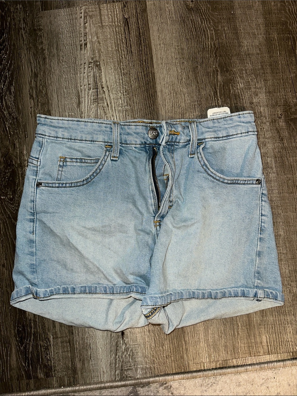 Lee Women's Washed Light Blue Denim Cutoff Shorts